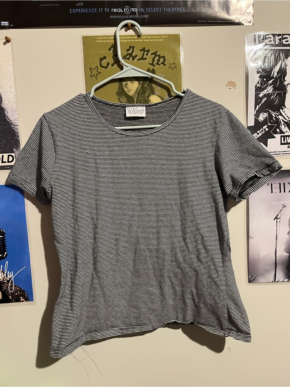 Willi Smith Black and White Striped Short Sleeve Tee